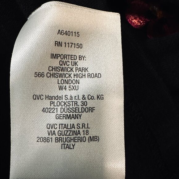 Quacker Factory by Jeanne Bice Size XL Top Black Embellished Embroidered Stretch - Picture 13 of 13